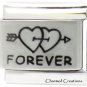 Together Forever Double Heart Arrow 9mm Italian Charm Laser Etched Modular Link