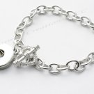 USA Interchangeable Button Snap Charm Bracelet Heart Toggle Clasp 18mm Charms