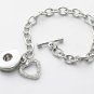 USA Interchangeable Button Snap Charm Bracelet Heart Toggle Clasp 18mm Charms