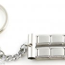 Dual Double Row 9mm Italian Charm Stainless Steel Starter Key Chain With O Ring