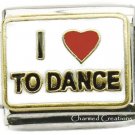 9mm Italian Charm I Love To Dance Red Heart Stainless Steel Modular Link