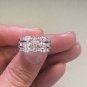 Triple Band 18kge White Gold Wedding Engagement Ring Oval & Round Cut CZ's