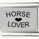 Horse Lover 9mm Italian Charm Stainless Steel Laser Heart Love Farm Animal Link