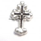 Silver Tone & Black Cross Floating Charm For Our Glass Memory Locket Necklaces