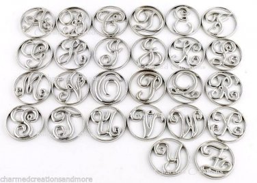 A-Z Window Plates For 30mm Floating Charm Locket Alphabet Letter Initial Name