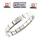 Multiple Sclerosis MS Superlink 9mm Italian Charm Medical Alert ID Bracelet