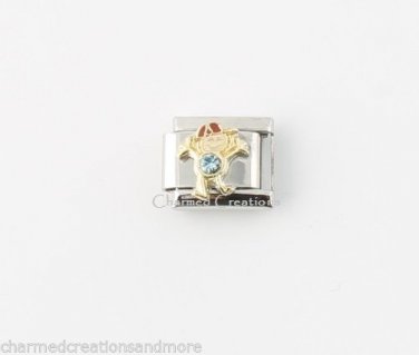 December Boy Kid Son Blue Birthstone Birthday 9mm Italian Charm Stainless Link