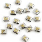 Soldered Gold Letter Initial Monogram Alphabet Name ID 9mm Italian Charm