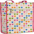 Multi Color Heart Market Shopper Tote Foldable Shoulder Purse Diaper Bag Handbag