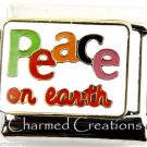 Peace On Earth Colorful Christmas Holiday 9mm Italian Charm Modular Link