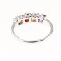 Size 7.5 Fashion Ring Multi Color Princess Cut Stones