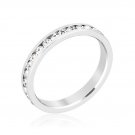 April Birthstone Eternity Ring Stackable 3mm Band Made With Swarovski Stones