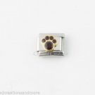 January Dark Red Dog Paw Animal Print Birthstone Birthday 9mm Italian Charm Link
