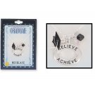 Congratulations Graduation Necklace Graduate Cap Charm & Beads Believe Achieve