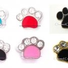Paw Print Animal Dog Pet Floating Charms For Locket Necklace Pink Blue Black Red