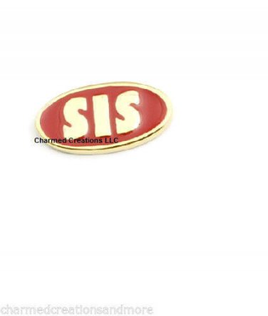 Large 14mm Red Sis Sister Floating Charm For Glass Memory Lockets