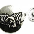 Interchangeable Button Snap Jewelry Silver Tone Flying Eagle Wings 18mm #261