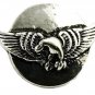 Interchangeable Button Snap Jewelry Silver Tone Flying Eagle Wings 18mm #261