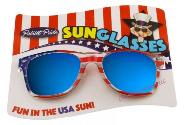 Patriot Pride USA Flag Mirrored Sunglasses 4th Of July Independence Day Party