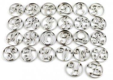 Initial Window Plate Fits 30mm Floating Charm Memory Lockets Letter Alphabet