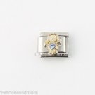 March Girl Daughter Kid Blue Birthstone Birthday 9mm Italian Charm Link