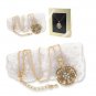 18K Gold Plated European Crystal Sanddollar Seashell Shell Necklace In Box