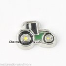Green & Yellow Farmer Farm Tractor Floating Charm For Glass Memory Lockets