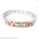 Diabetic Insulin Dependent 9mm Italian Charm Medical Alert Starter Bracelet