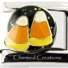 Halloween Candy Corn With Glitter 9mm Italian Charm Stainless Steel Modular Link