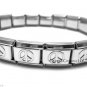 Peace Sign 9mm Italian Charm Shiny Stainless Steel Starter Bracelet