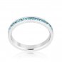March Birthstone Eternity Ring Stackable 3mm Band Made With Swarovski Stones