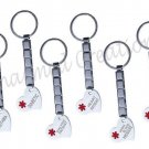 6- Assorted Lot Medical Alert 9mm Italian Charm Heart Key Chains Stainless Steel
