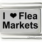 I Love Flea Markets 9mm Italian Charm Stainless Steel Laser Etched Modular Link