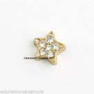 Gold Tone CZ Celestial Star Floating Charm For Glass Memory Locket Necklace