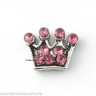 Royal Princess Crown Tiara Pink Crystals Floating Charm For Memory Lockets
