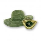 Sun Lily Foldable Compact Wide Brim Floppy Summer Hat With Straw Wrislet Pouch