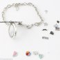 25mm Mini Plain Round Floating Charm Memory Locket Chain Link Bracelet