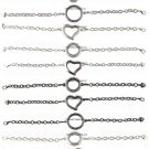 Assorted Floating Charm Locket Bracelets 25mm 30mm Heart Flower Gun Metal Silver