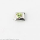 August Green Dog Paw Animal Print Birthstone Birthday 9mm Italian Charm Link