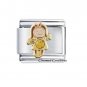 November Girl Birthstone 9mm Italian Charm Link Daughter Kid Yellow Birthday