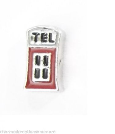 Phone Booth UK Telephone Floating Charm For Glass Memory Locket Necklaces