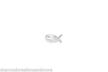 Christian Fish Religious Floating Charm For Our Glass Memory Locket Necklaces