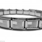 American Flag USA 9mm Italian Charm Shiny Stainless Steel Starter Bracelet