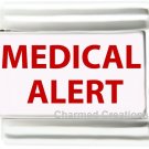 Medical Alert Red And White 9mm Italian Charm For Your ID Bracelet