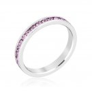 June Birthstone Eternity Ring Stackable 3mm Band Made With Swarovski Stones