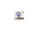 September Blue Dog Paw Animal Print Birthstone Birthday 9mm Italian Charm Link
