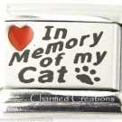 In Memory Of My Cat Red Heart Paw Print Laser 9mm Italian Charm Stainless Link