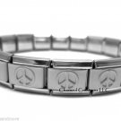 Peace Sign 9mm Italian Charm Matte Stainless Steel Starter Bracelet