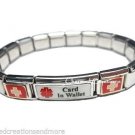 Card In Wallet Medical Alert ID Starter Bracelet Superlink 9mm Italian Charm
