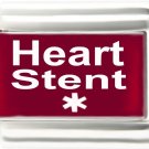 Heart Stent Red Medical Alert 9mm Italian Charm
